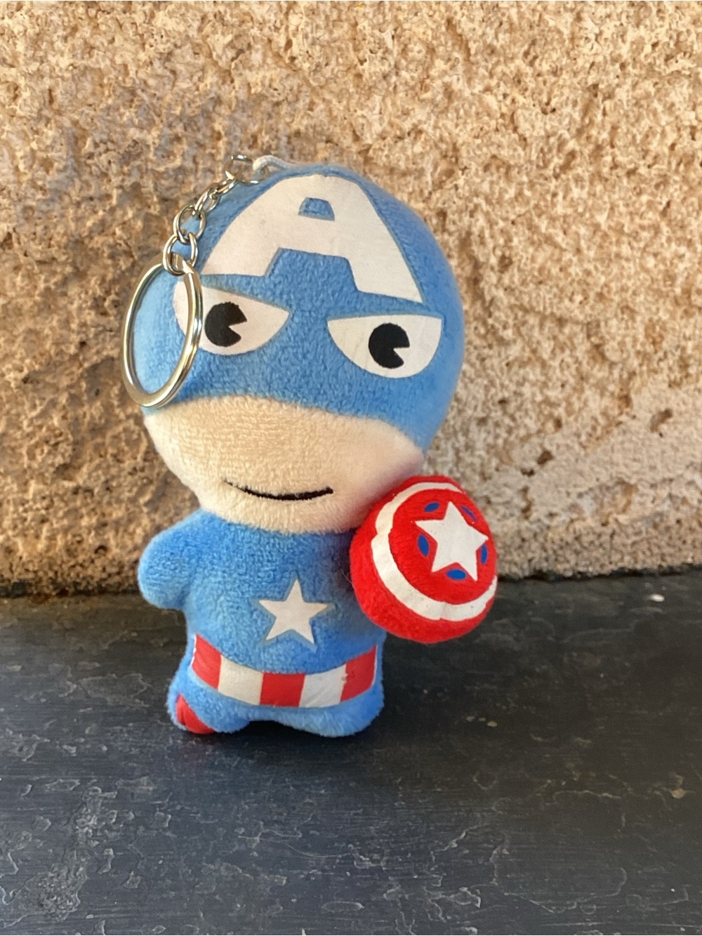 Derpy Captian America Plush Keychain